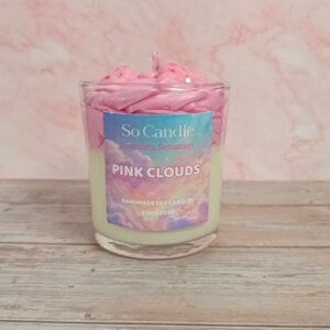 Χειροποíητο Κερί Σόγιας Pink Clouds Μεγάλο Ποτήρι